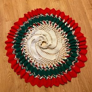 Hand crochet Christmas tree skirt